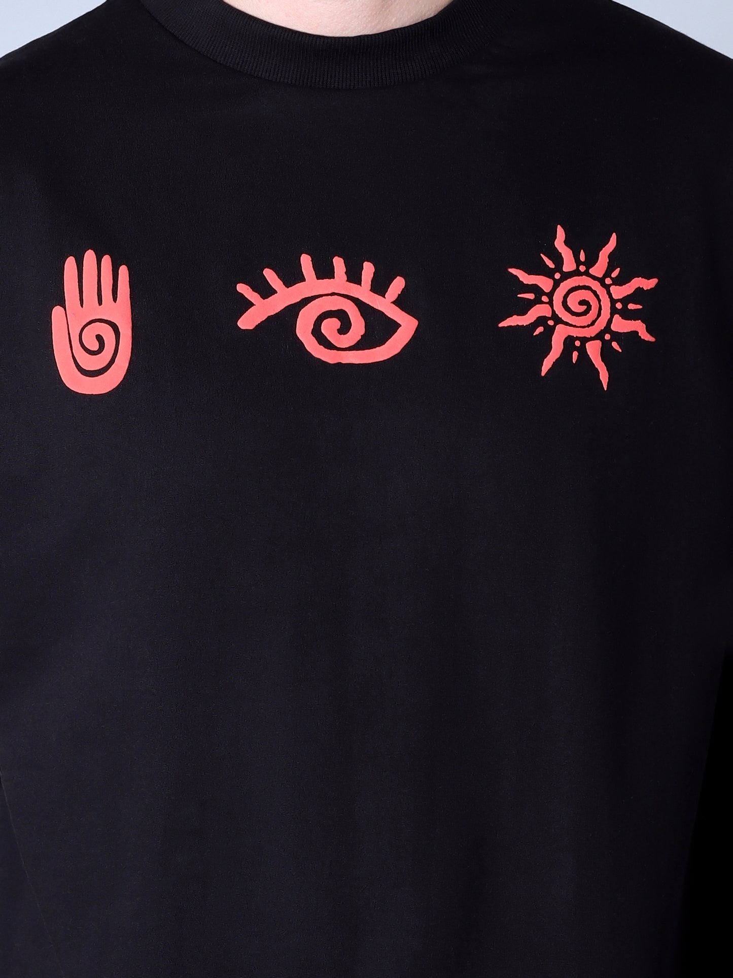 Abass Virtual Printed Oversized T-Shirt (Black)