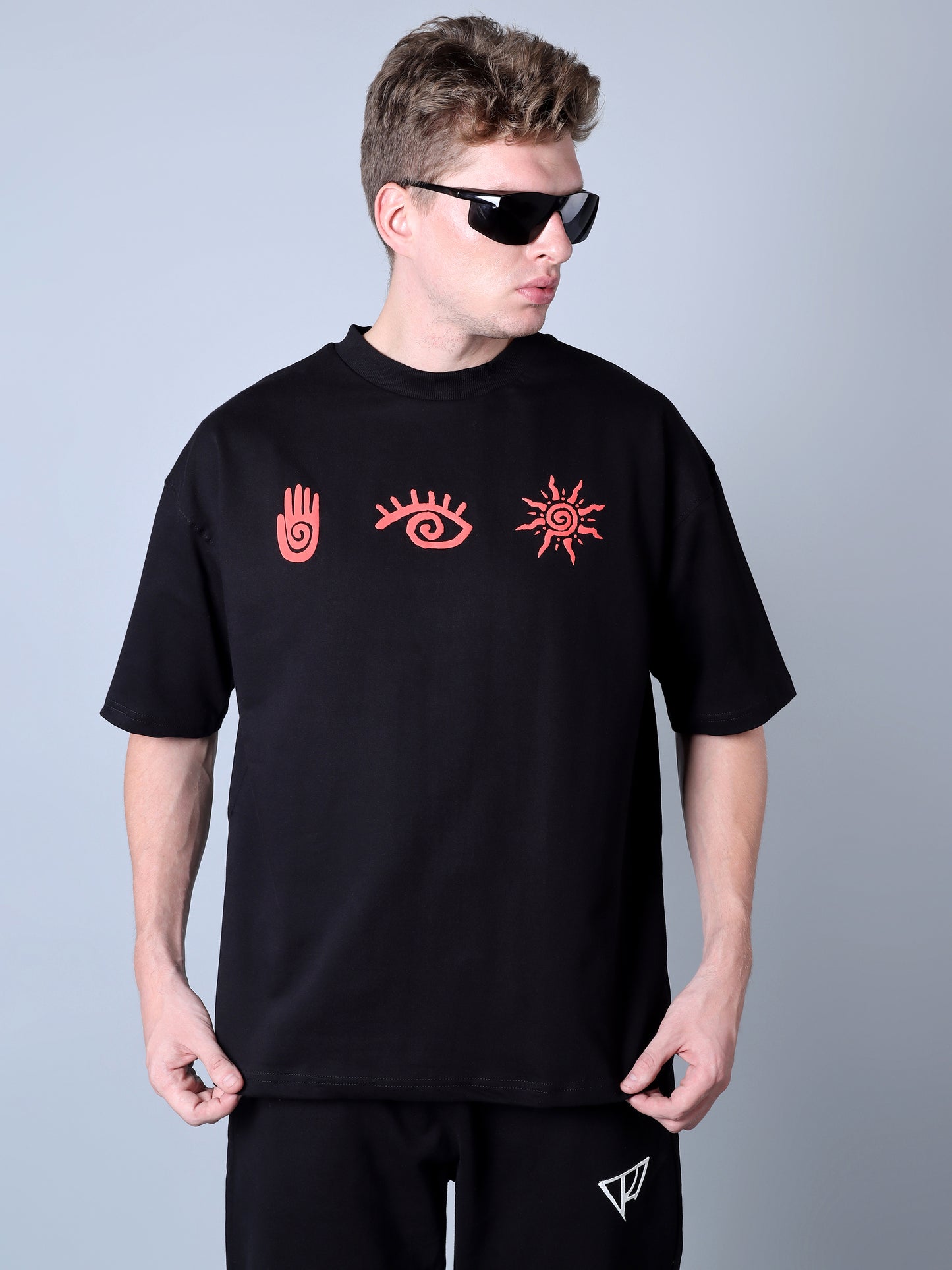 Abass Virtual Printed Oversized T-Shirt (Black)