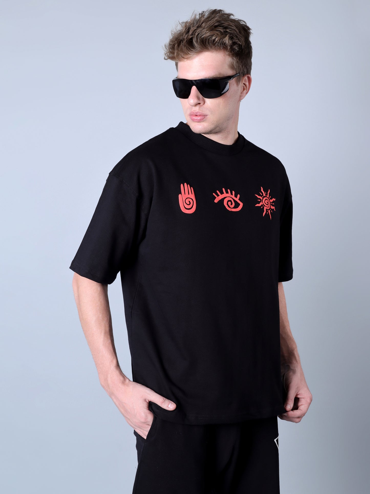 Abass Virtual Printed Oversized T-Shirt (Black)