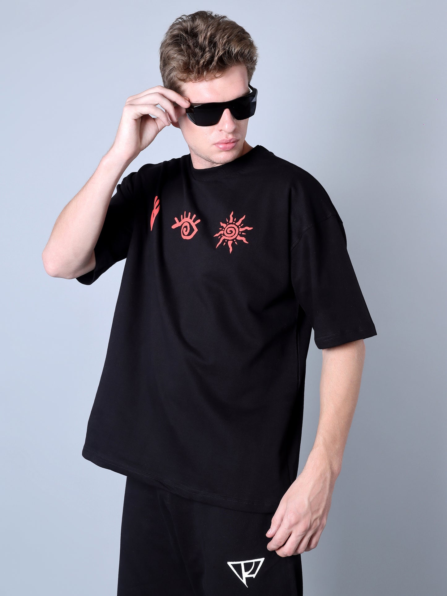 Abass Virtual Printed Oversized T-Shirt (Black)