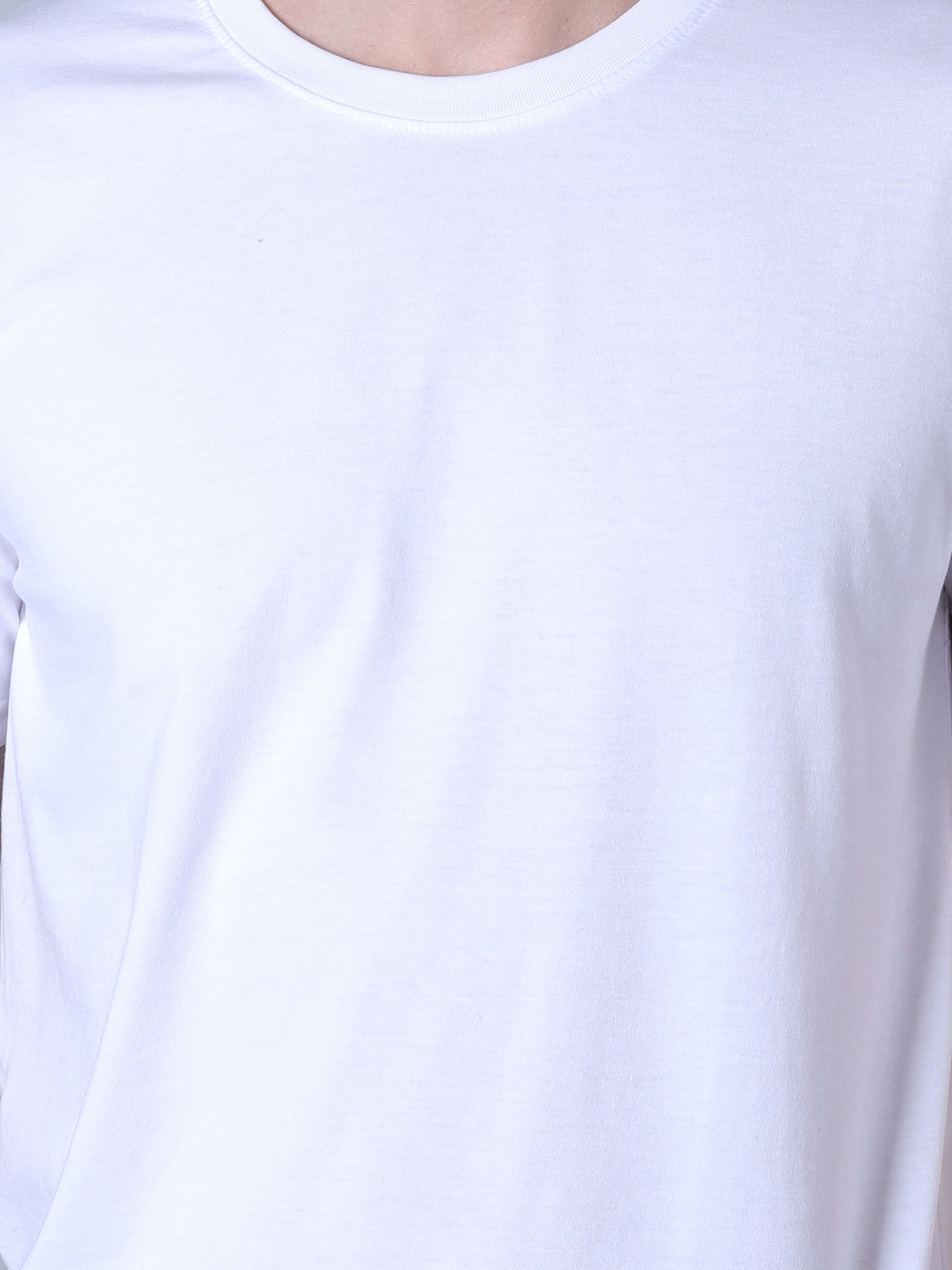 Solid Round Neck T-Shirt (White)