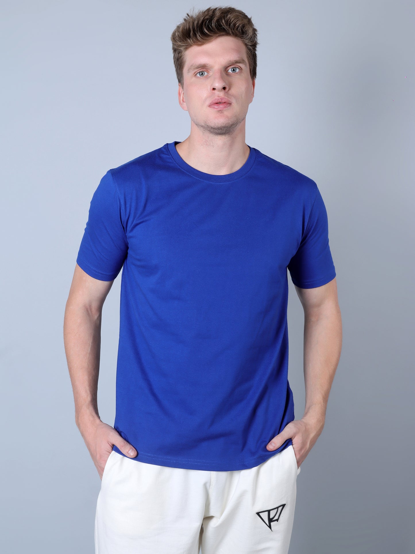 Solid Round Neck T-Shirt (Royal Blue)