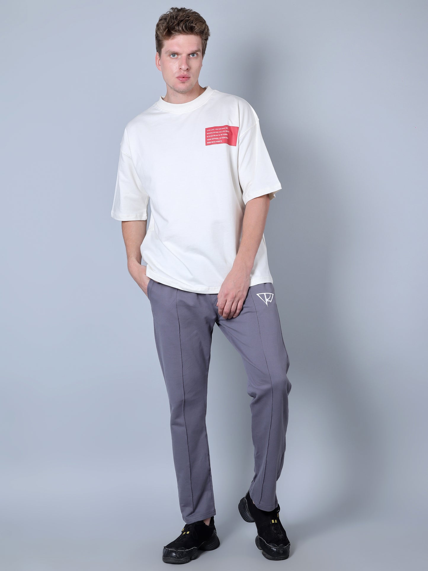 Boring Printed (Oversized T-Shirt (White)