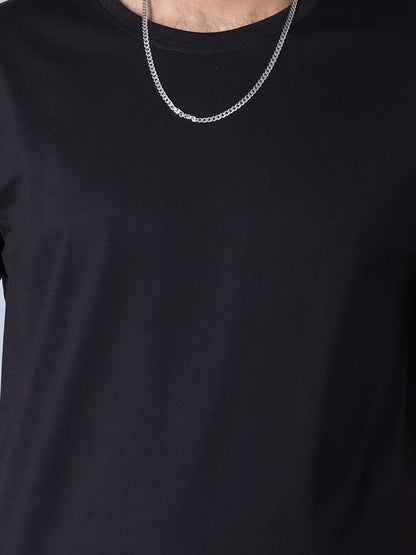Solid Round Neck T-Shirt (Black)