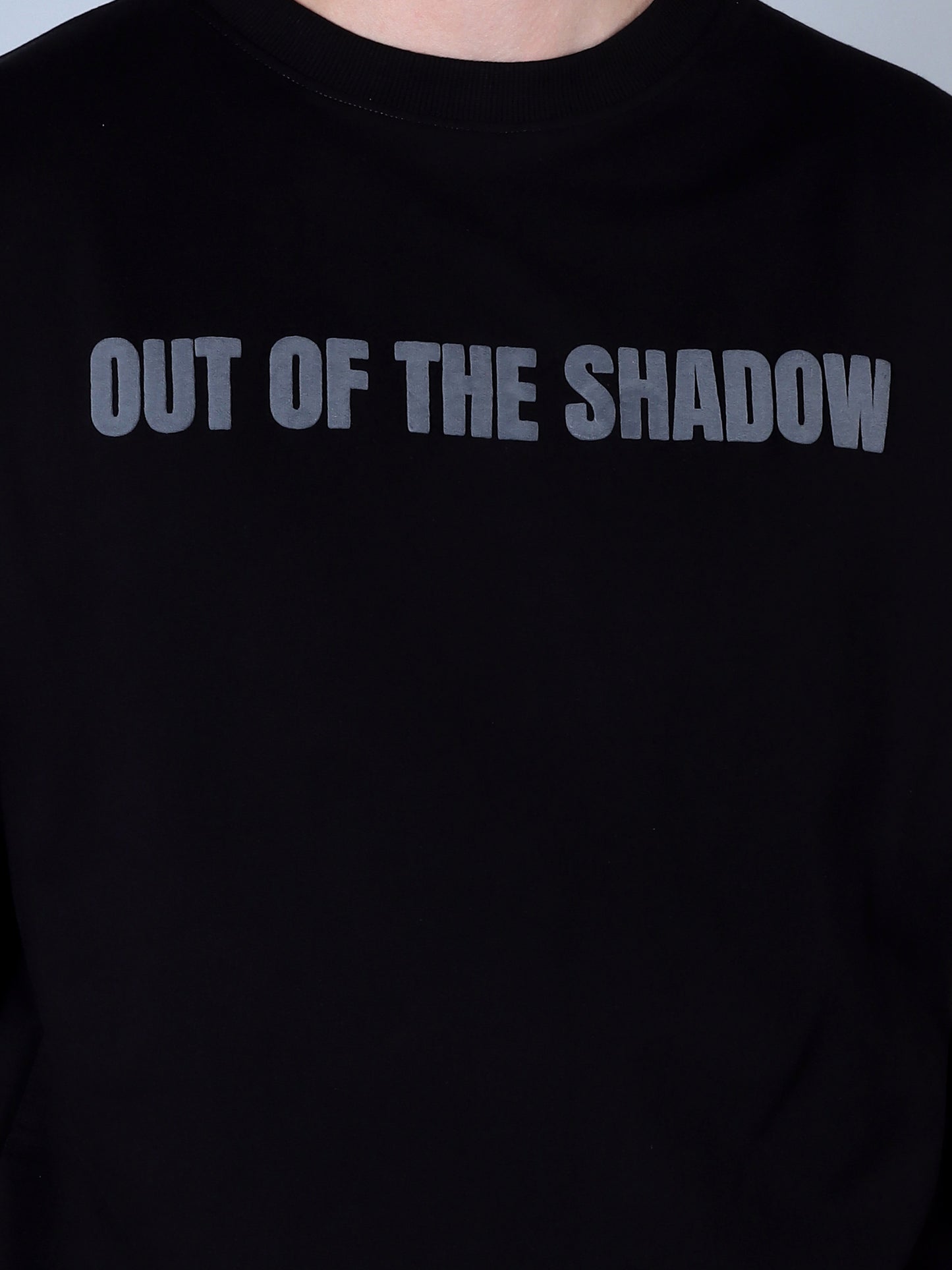 Out Of The Shadow Printed Oversized T-Shirt (Black)