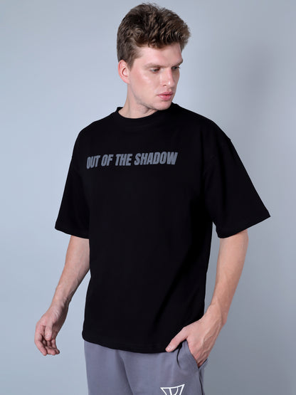 Out Of The Shadow Printed Oversized T-Shirt (Black)
