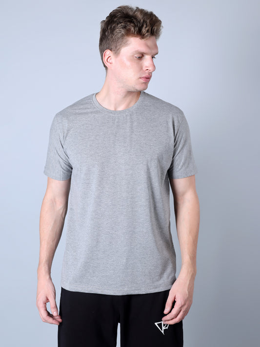 Solid Round Neck T-Shirt (Grey)