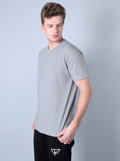 Solid Round Neck T-Shirt (Grey)
