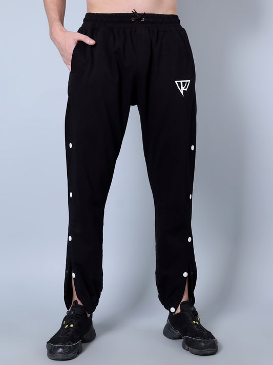 Side Buttoned Trackpants (Black)