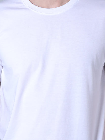 Solid Round Neck T-Shirt (White)