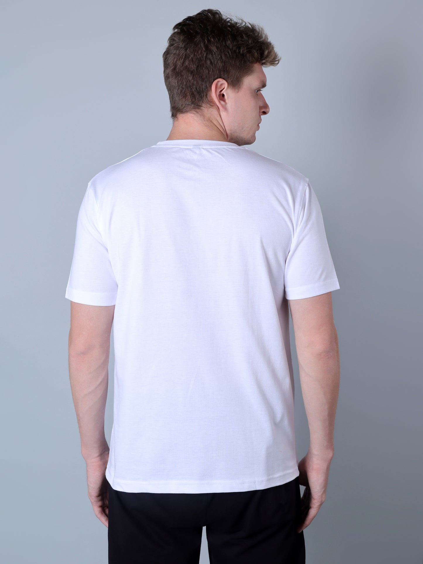 Solid Round Neck T-Shirt (White)