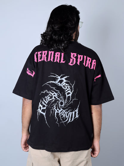 Eternal Printed Oversized T-Shirt (Black)