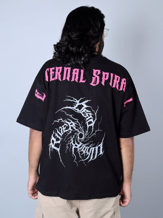 Eternal Printed Oversized T-Shirt (Black)