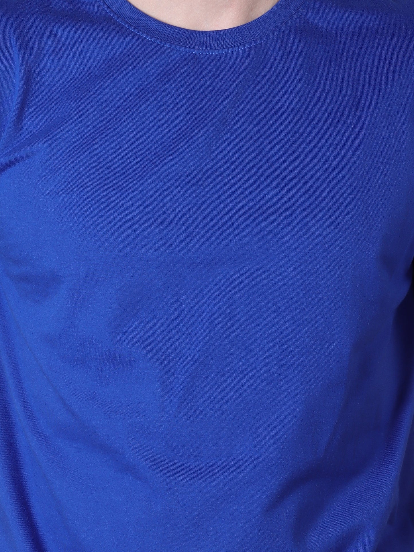 Solid Round Neck T-Shirt (Royal Blue)