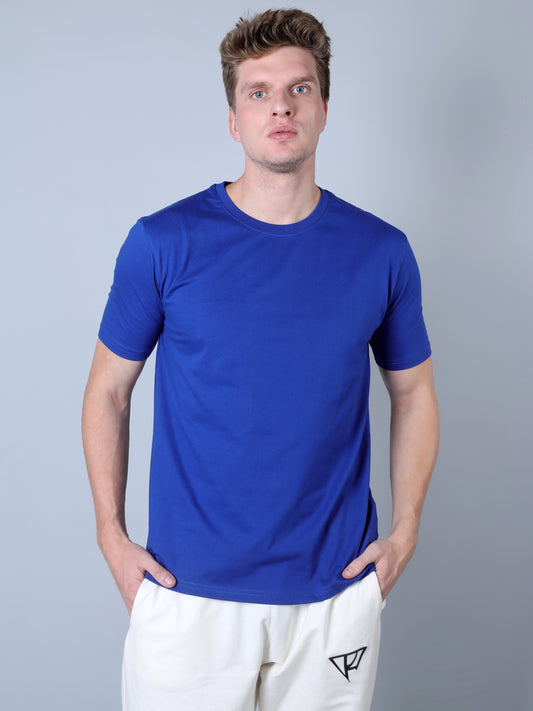 Solid Round Neck T-Shirt (Royal Blue)