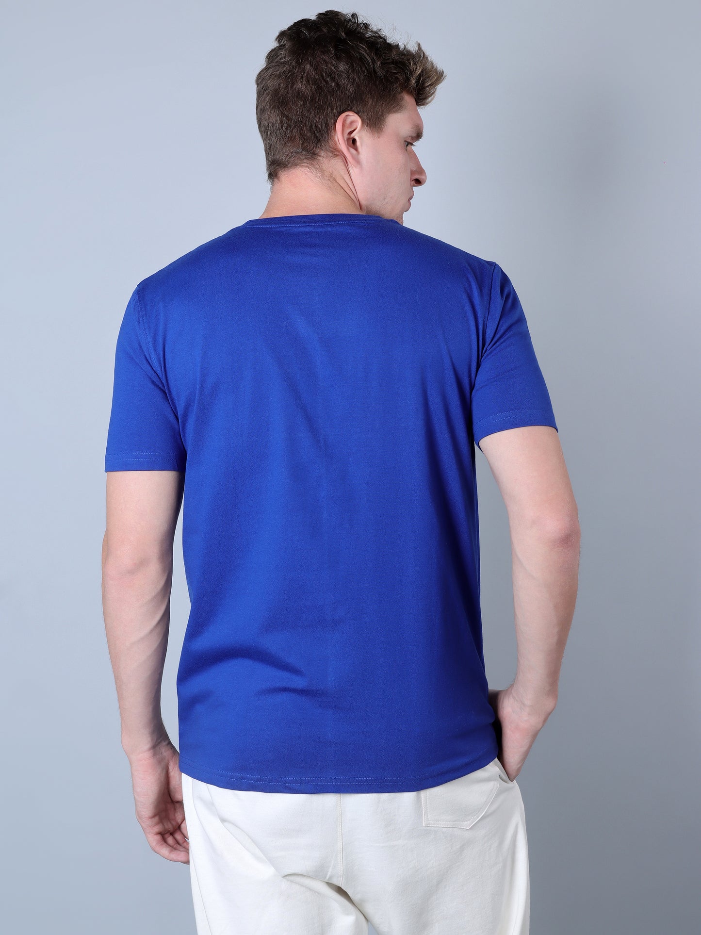 Solid Round Neck T-Shirt (Royal Blue)