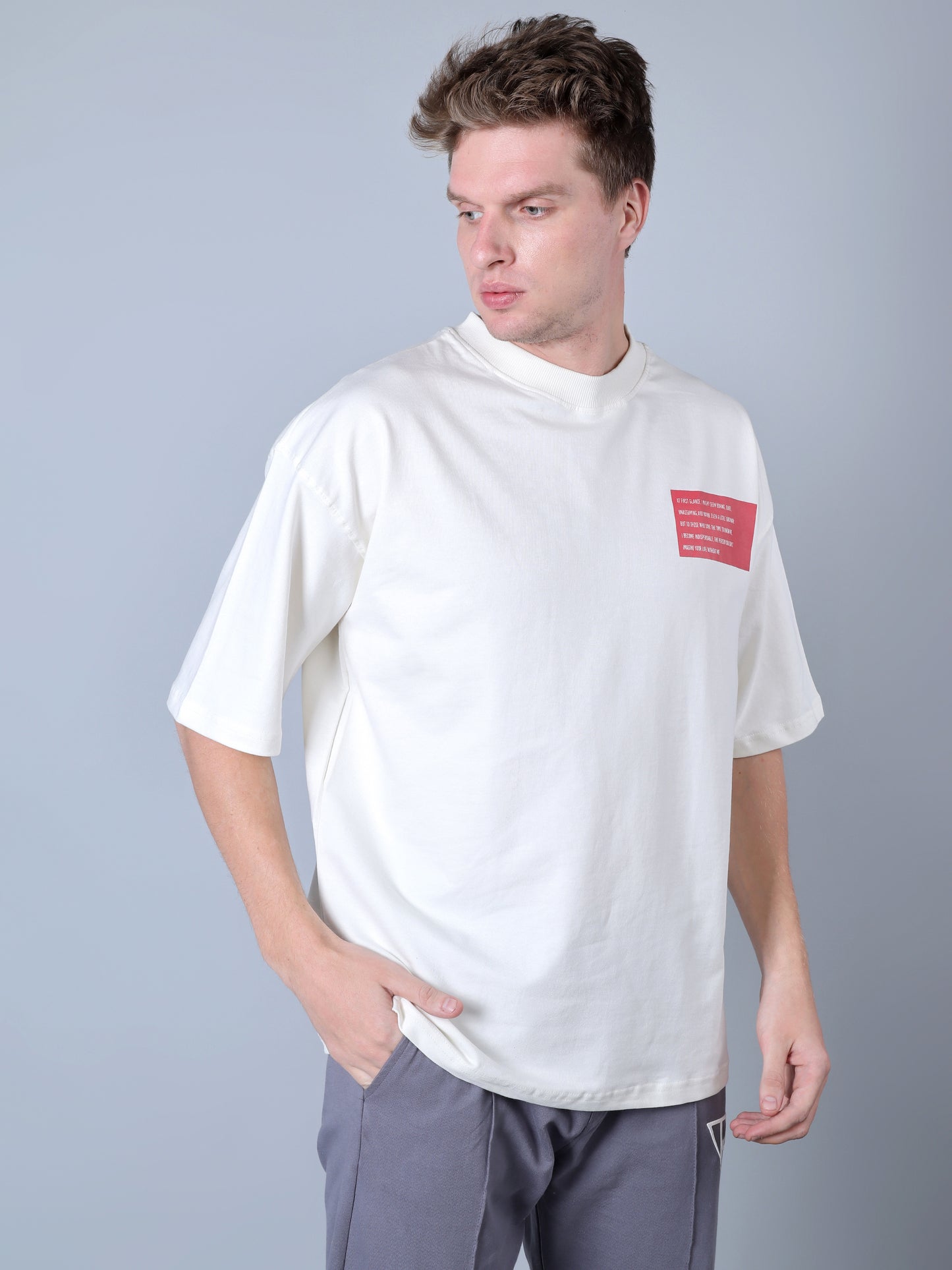 Boring Printed (Oversized T-Shirt (White)
